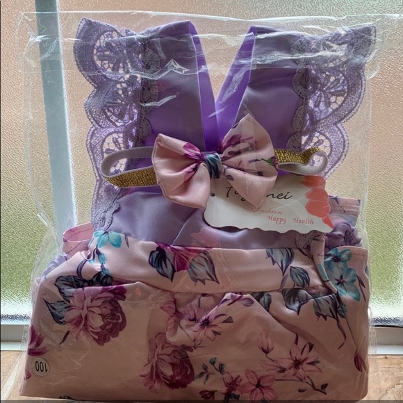 ✖️SOLD✖️Purple Floral Romper 💞RESTOCKED💞 - Picture 5 of 6